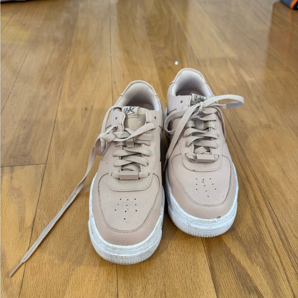 Nike Air Force Light Pink/Tan Sneakers